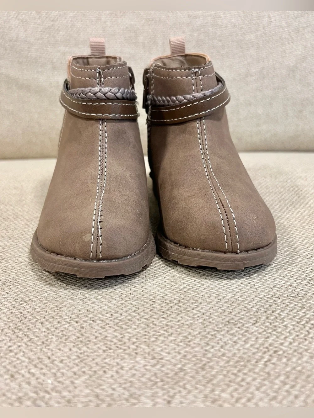 Carter’s LETTY Size 8 Toddler Girls Brown Glitter Back Zip Ankle Boots